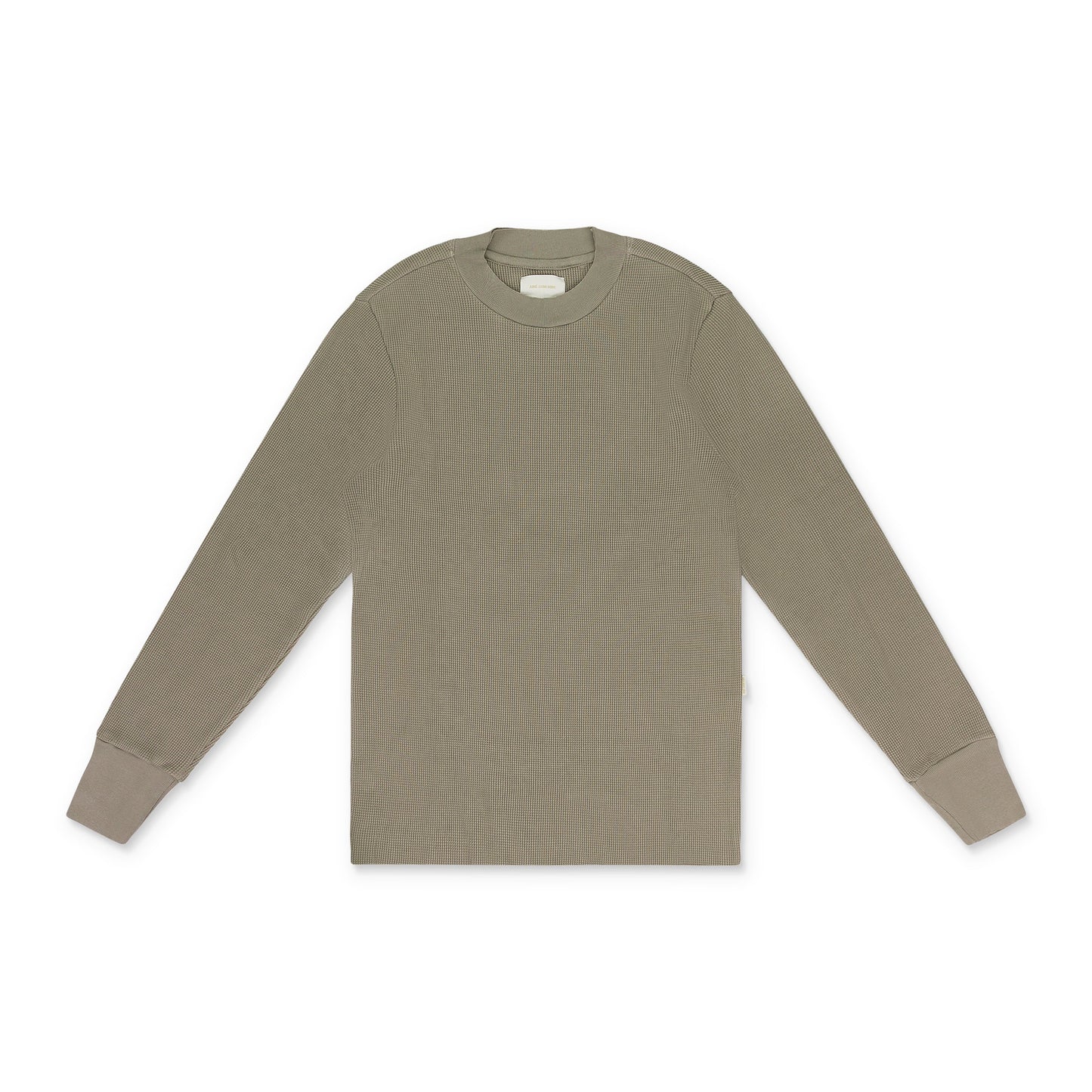 GREEN LONG-SLEEVE WAFFLE THERMAL T-SHIRT