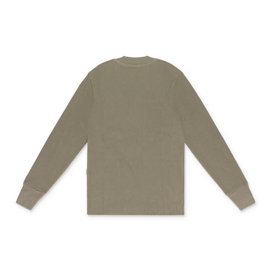 GREEN LONG-SLEEVE WAFFLE THERMAL T-SHIRT