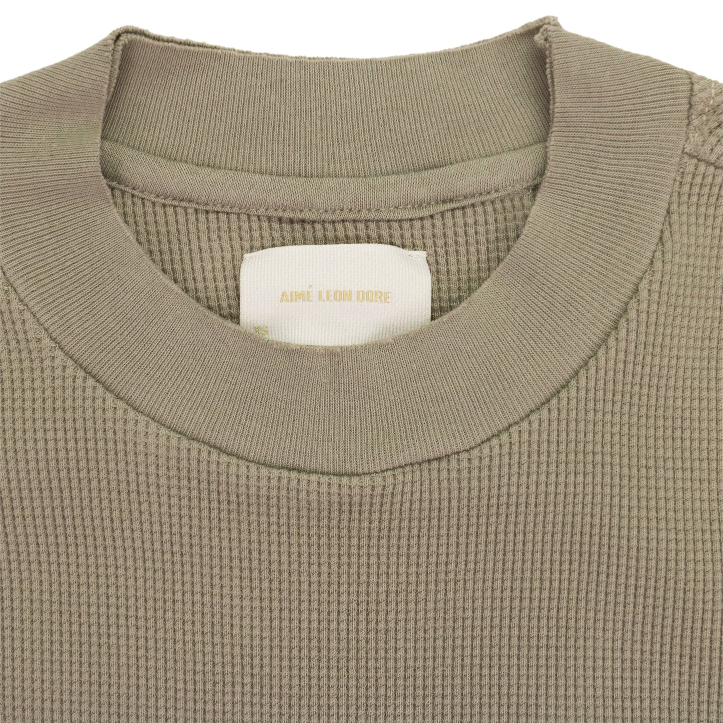 GREEN LONG-SLEEVE WAFFLE THERMAL T-SHIRT