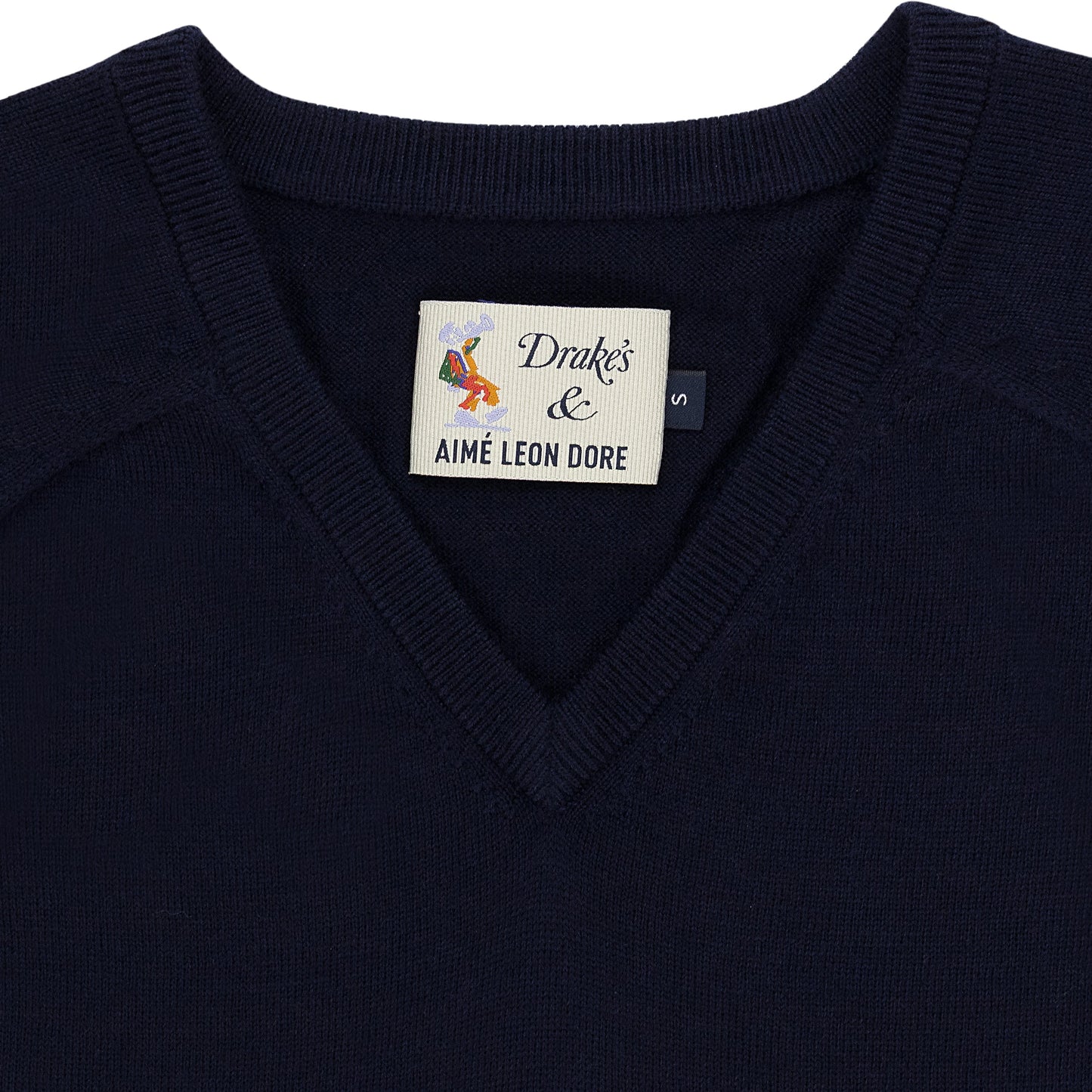 NAVY DRAKE'S INTARSIA KNIT SWEATSHIRT