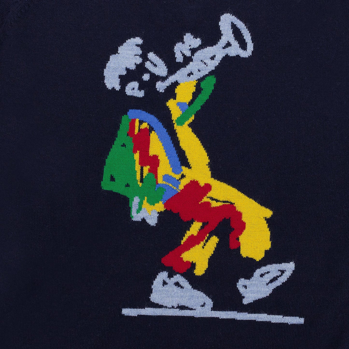 NAVY DRAKE'S INTARSIA KNIT SWEATSHIRT