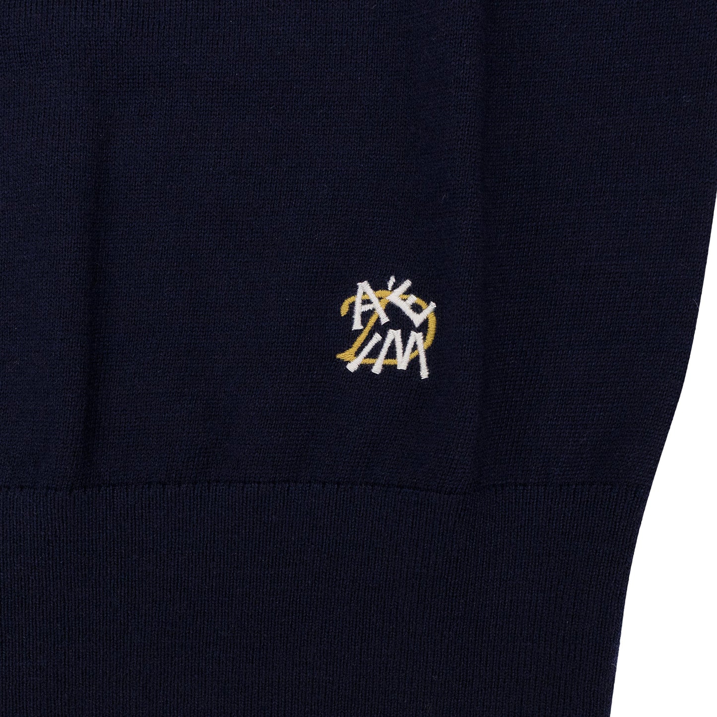 NAVY DRAKE'S INTARSIA KNIT SWEATSHIRT