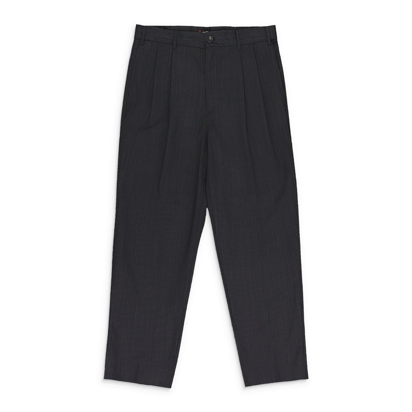 GRAY DOUBLE PLEATED WOOL TROUSERS