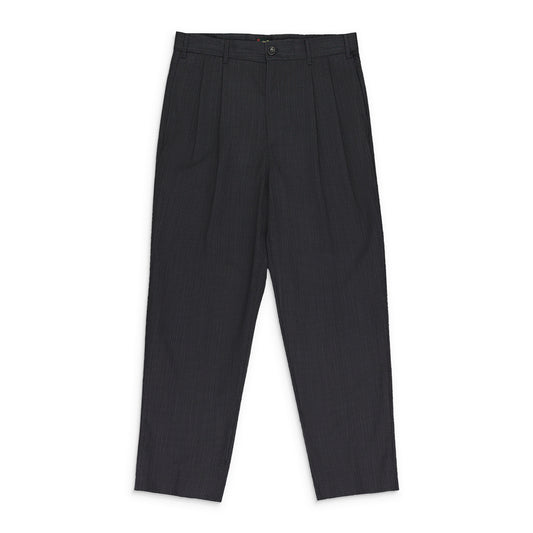 GRAY DOUBLE PLEATED WOOL TROUSERS