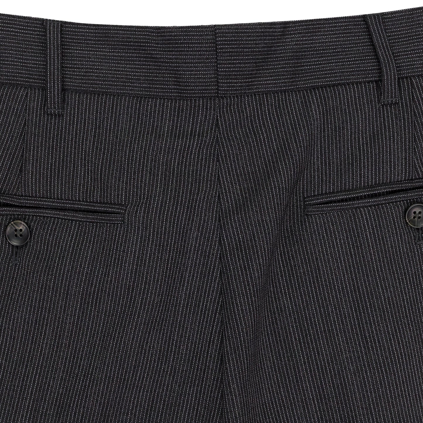 GRAY DOUBLE PLEATED WOOL TROUSERS