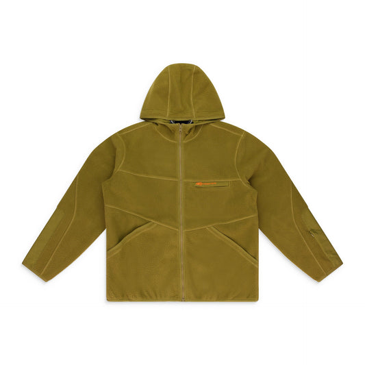 BROWN NEW BALANCE FULL-ZIP FLEECE HOODIE