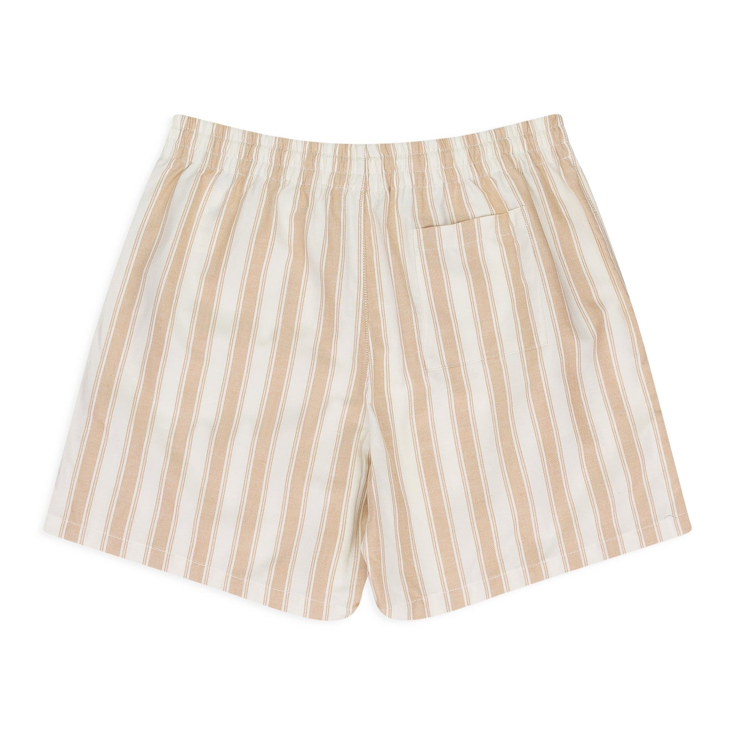 KHAKI/WHITE STRIPED DRAWSTRING SHORTS