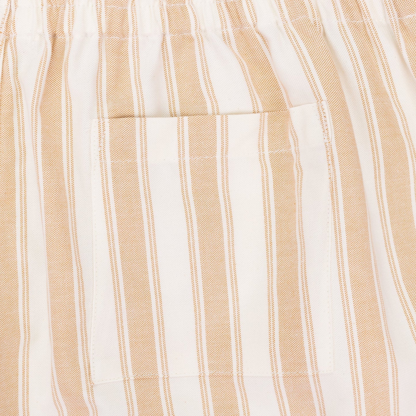 KHAKI/WHITE STRIPED DRAWSTRING SHORTS