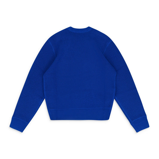 NWT AIME LEON DORE BLUE MERINO WAFFLE CREWNECK SWEATER SIZE XS $325