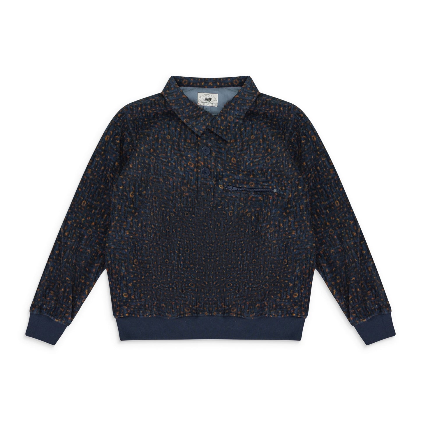 BLACK NEW BALANCE FLEECE POPOVER WORK JACKET