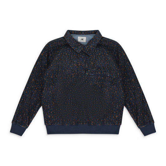 BLACK NEW BALANCE FLEECE POPOVER WORK JACKET