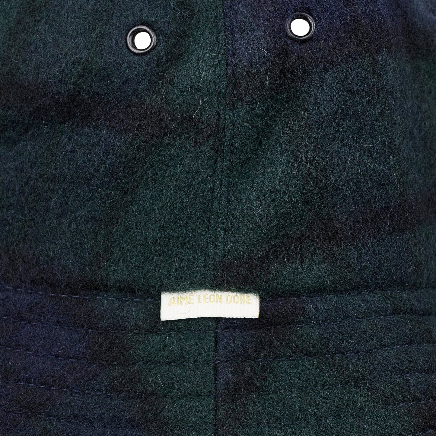 BLACK WOOL PLAID BUCKET HAT