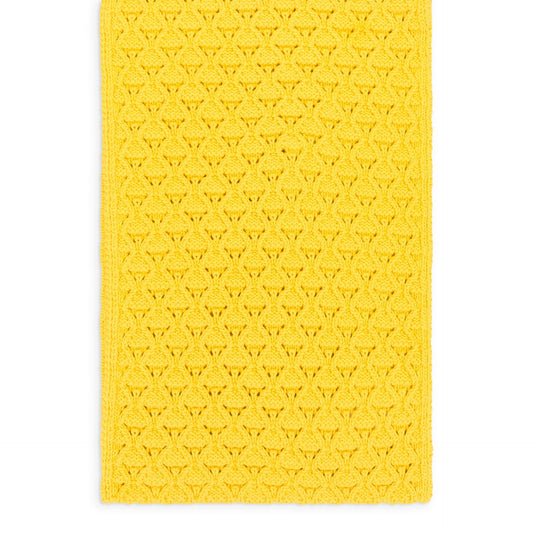 YELLOW EYELET KNIT SCARF