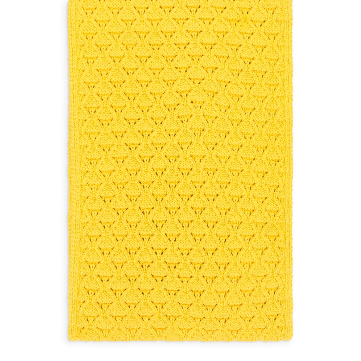 YELLOW EYELET KNIT SCARF