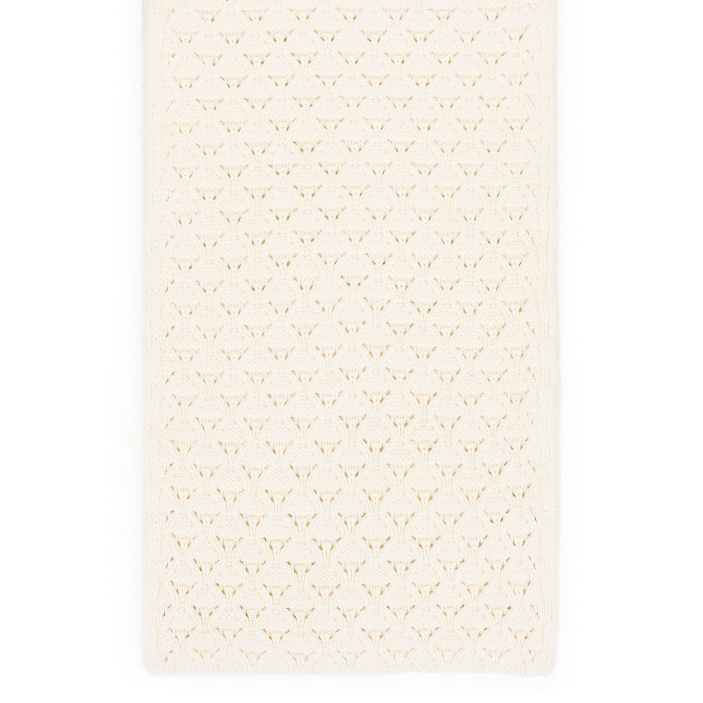 OFF-WHITE EYELET KNIT SCARF