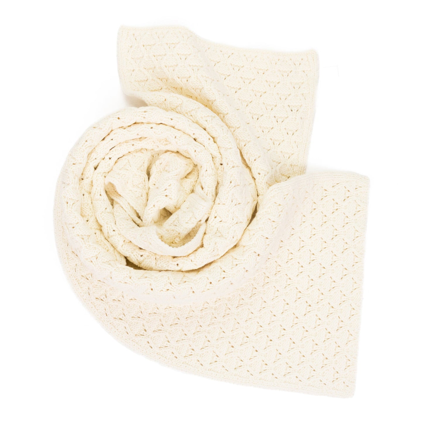 OFF-WHITE EYELET KNIT SCARF