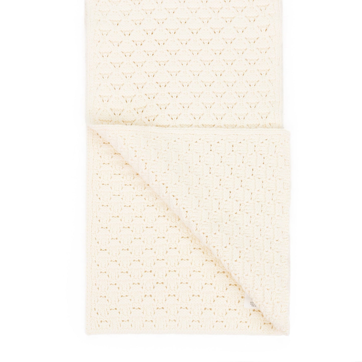 OFF-WHITE EYELET KNIT SCARF