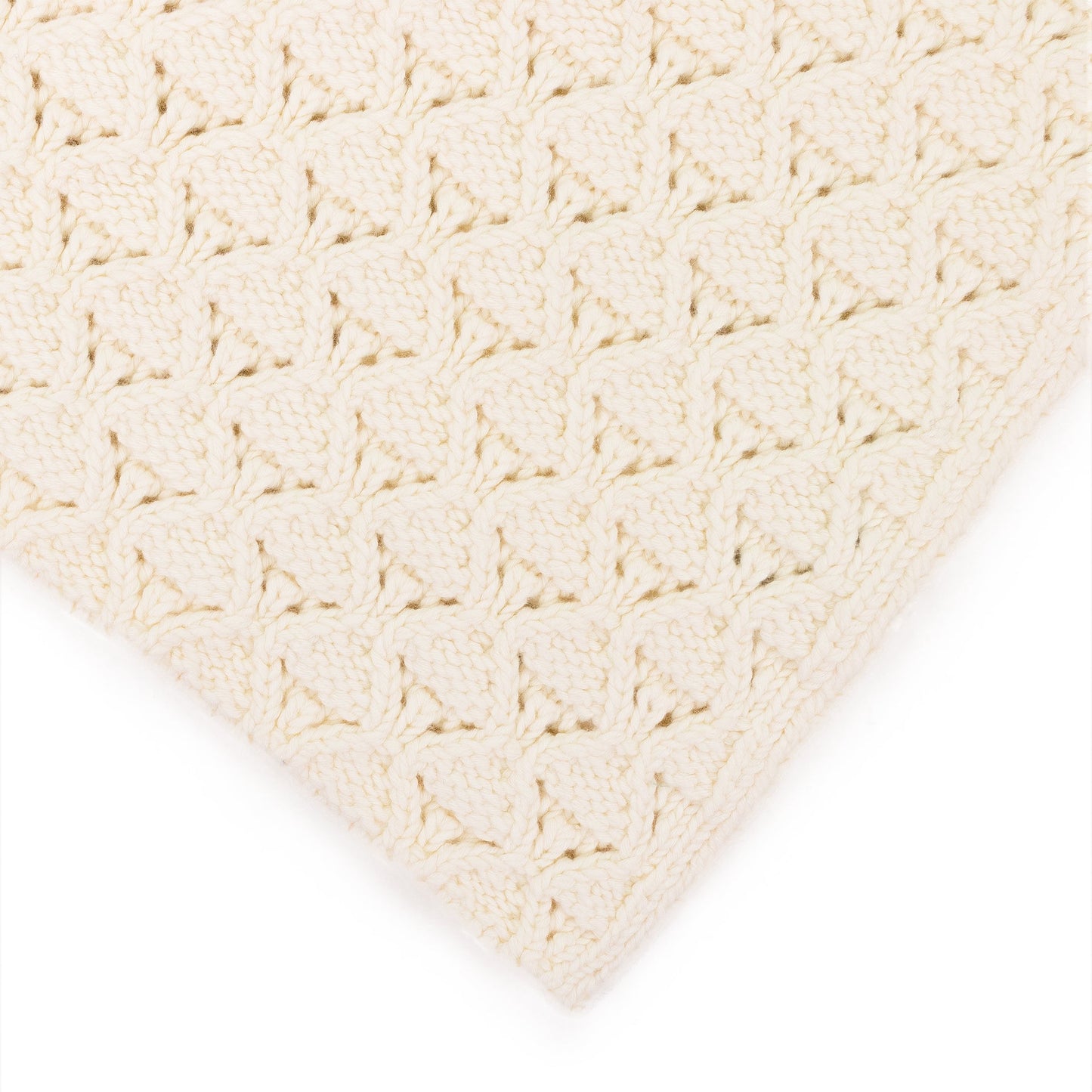 OFF-WHITE EYELET KNIT SCARF