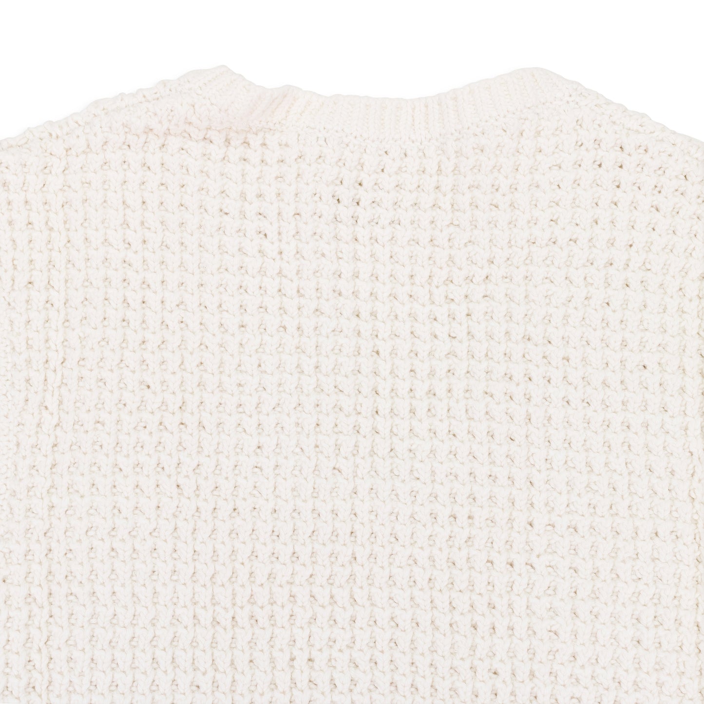 CREAM WAFFLE V-NECK SWEATER VEST
