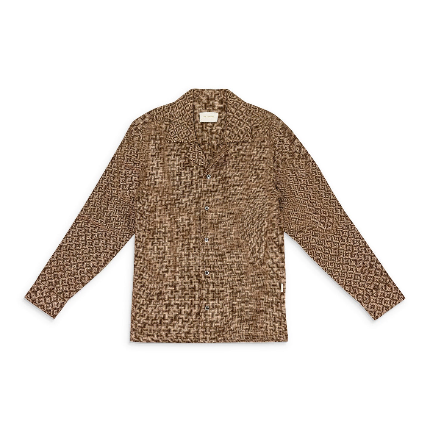 BROWN JACQUARD BUTTON-DOWN SHIRT