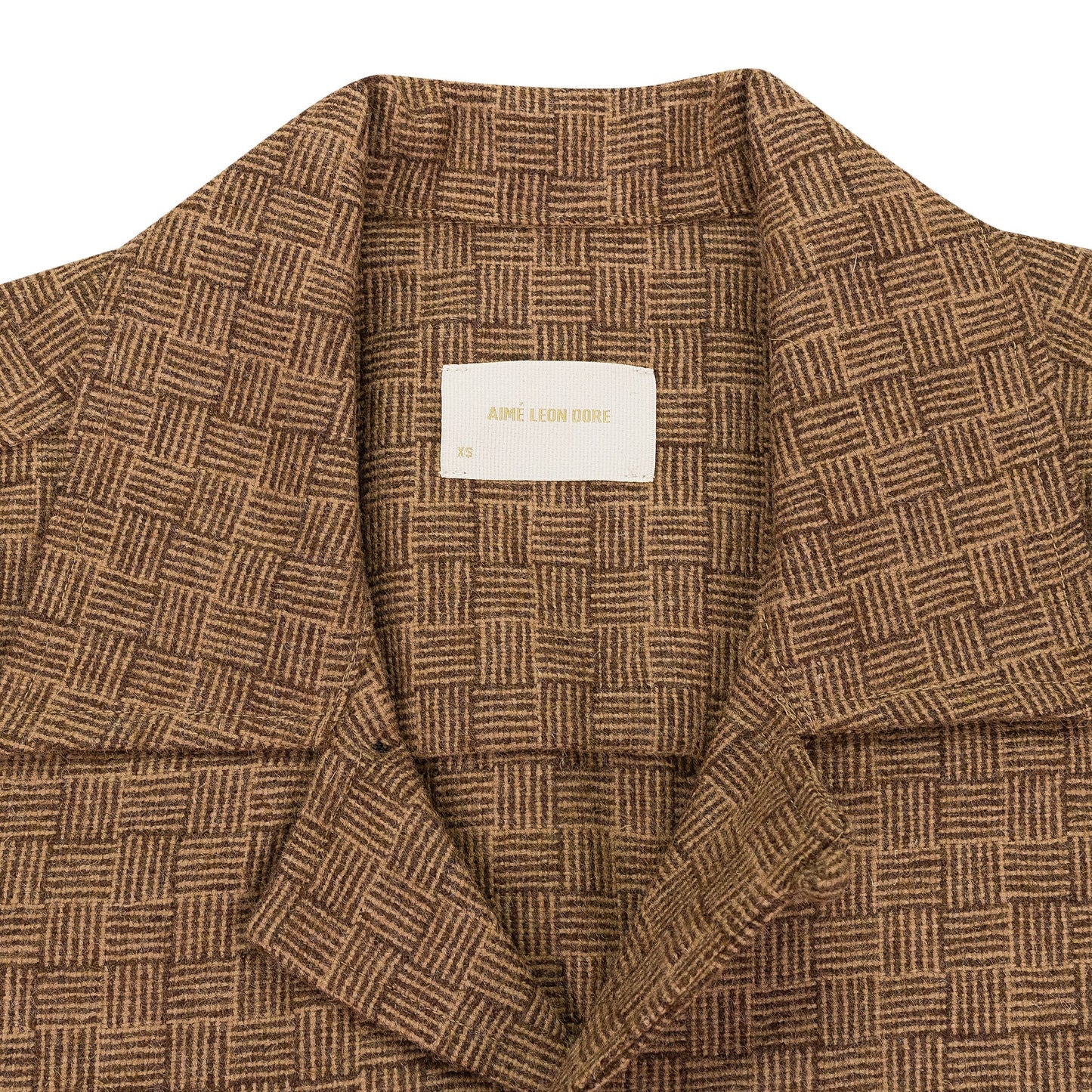 BROWN JACQUARD BUTTON-DOWN SHIRT