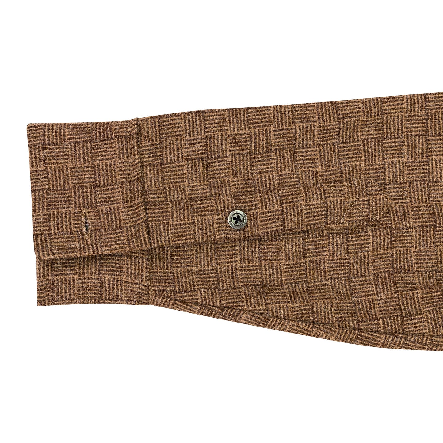 BROWN JACQUARD BUTTON-DOWN SHIRT