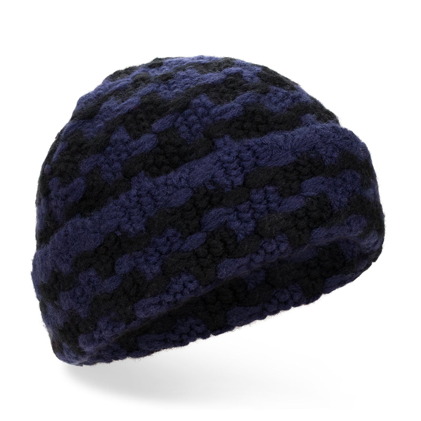 BLACK HOUNDSTOOTH BEANIE