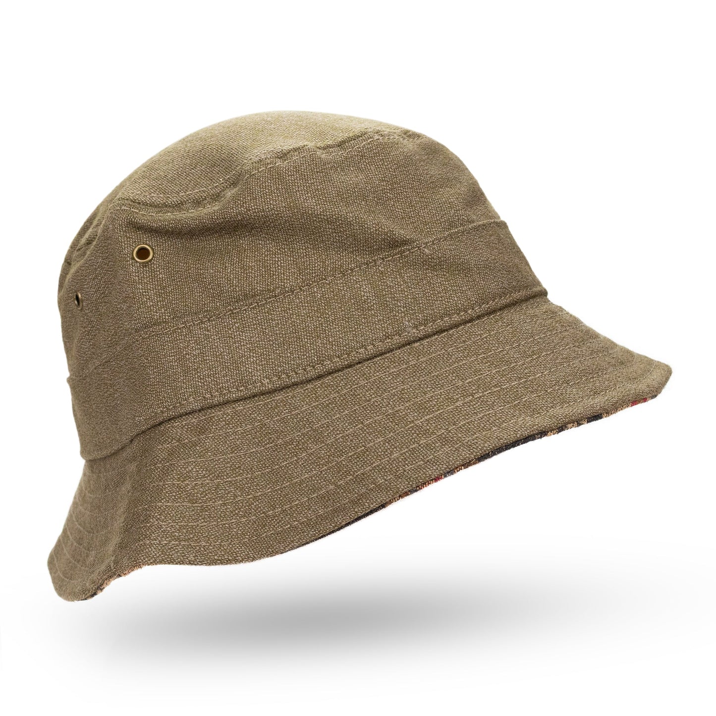 BROWN IKAT WOOL HERITAGE BUCKET HAT