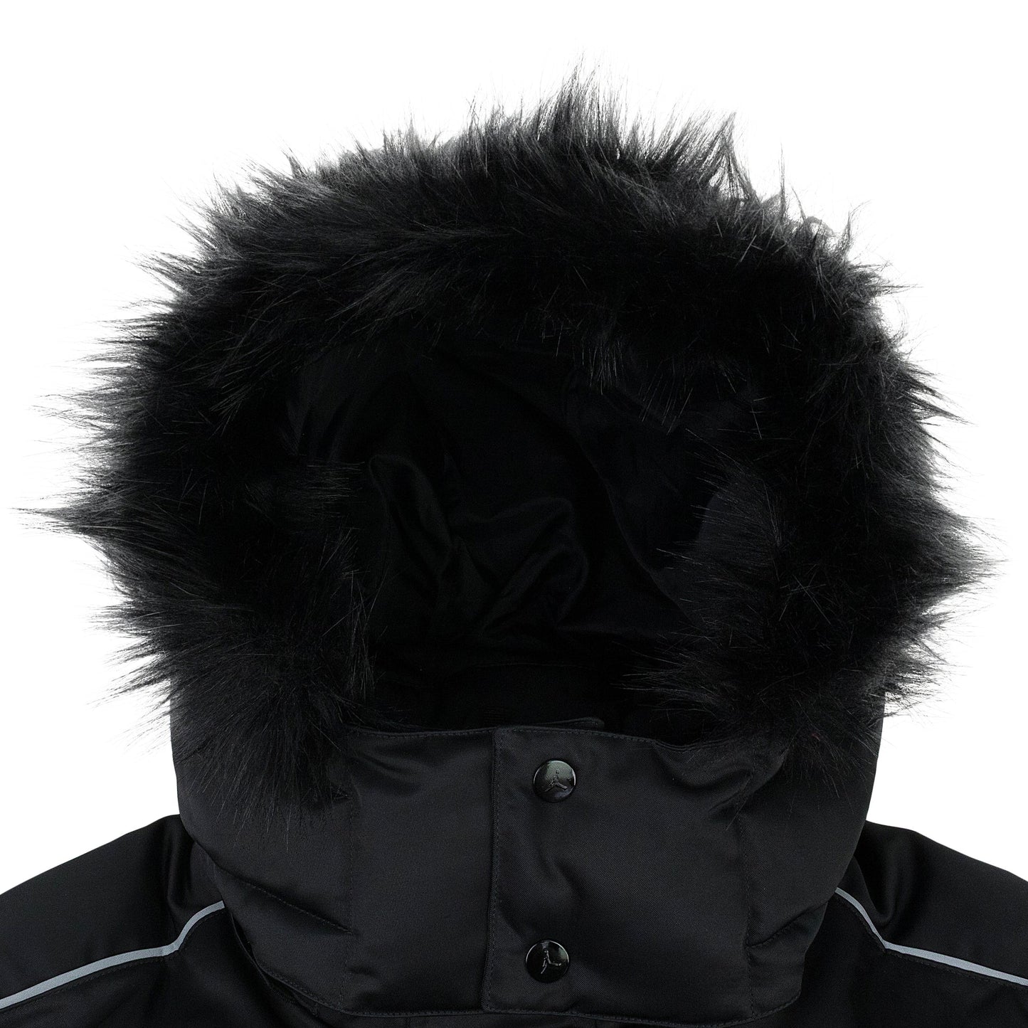 BLACK JORDAN WITH FUR HOODIE