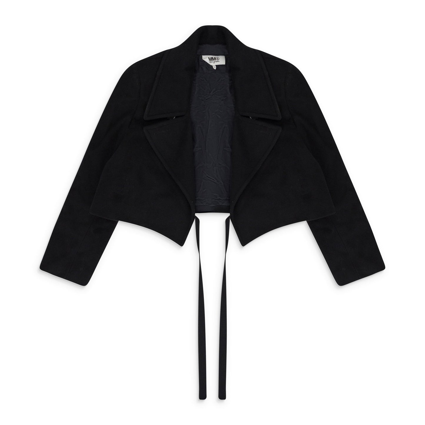 BLACK CROPPED WOOL JACKET