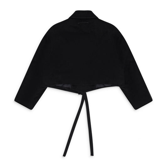 BLACK CROPPED WOOL JACKET