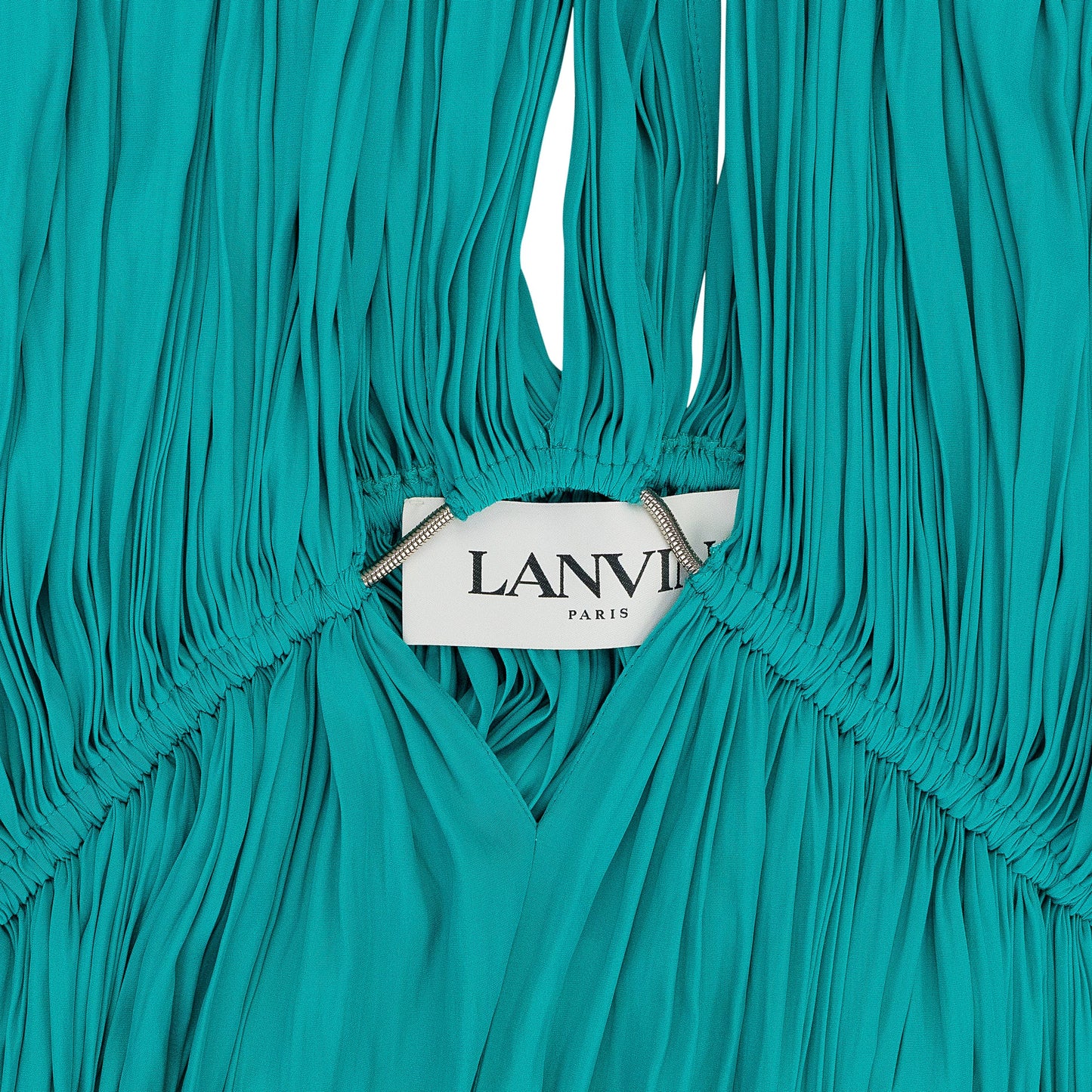 AQUAMARINE LONG PLEATED DRESS