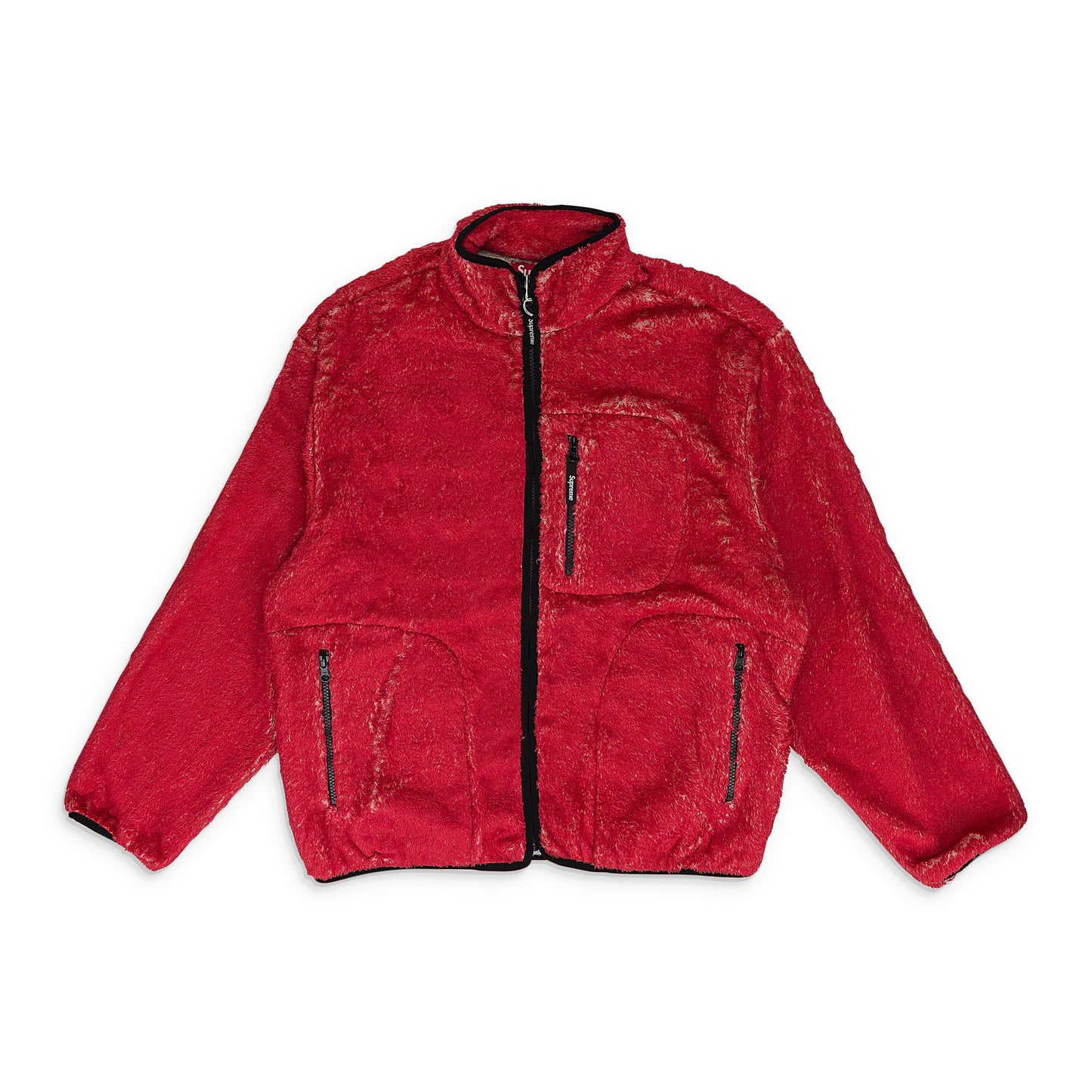 RED KATE MOSS FLEECE ZIP-UP SWEATER