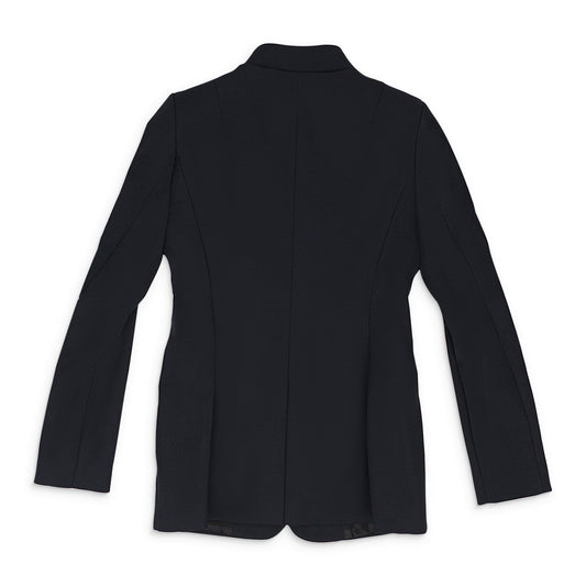 BLACK TROMPE L'OEIL TAILORED SUIT BLAZER