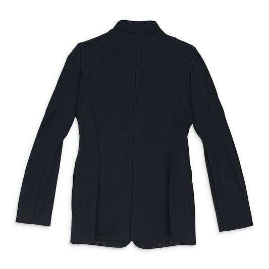 BLACK TROMPE L'OEIL TAILORED SUIT BLAZER