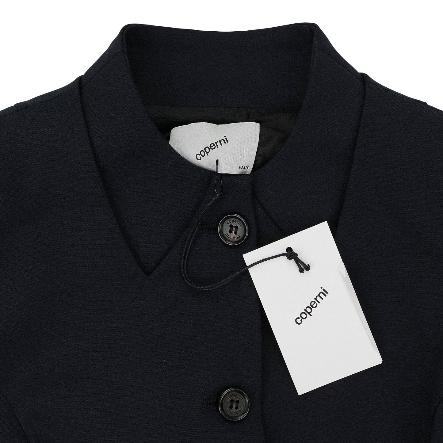 BLACK TROMPE L'OEIL TAILORED SUIT BLAZER