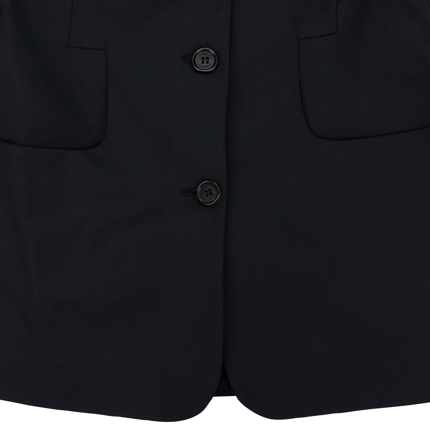 BLACK TROMPE L'OEIL TAILORED SUIT BLAZER