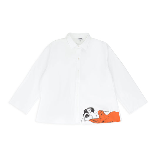 WHITE POPLIN BUTTON-DOWN SHIRT