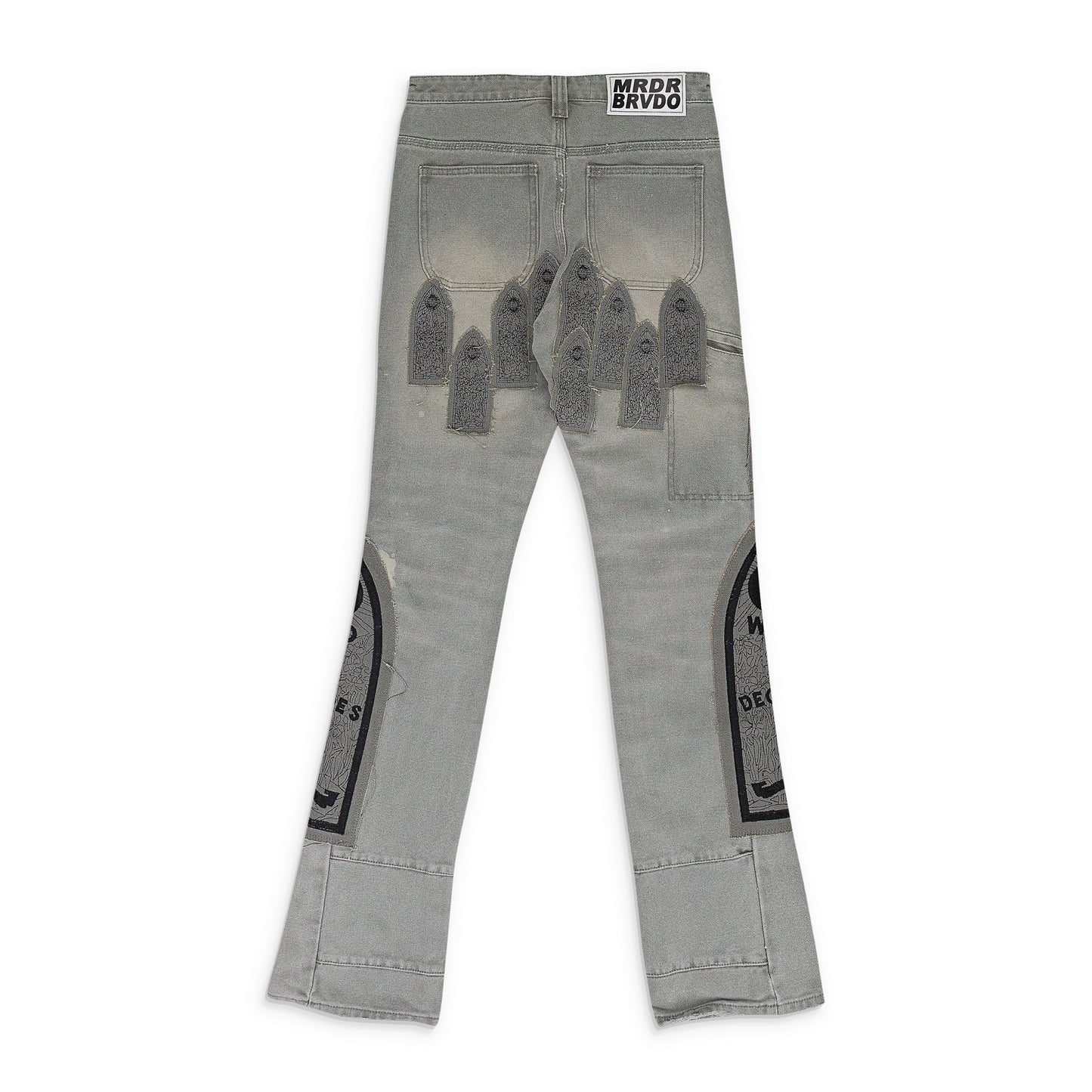 GRAY PATCHED ARCH PANTS