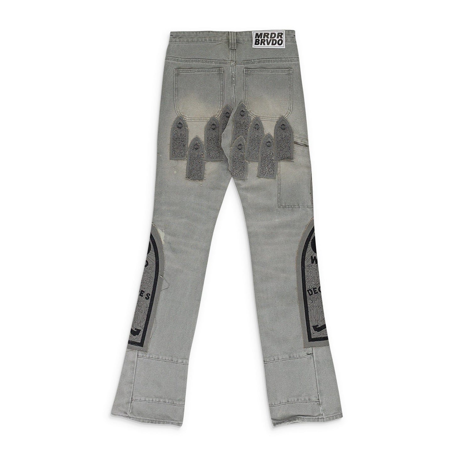 GRAY PATCHED ARCH PANTS