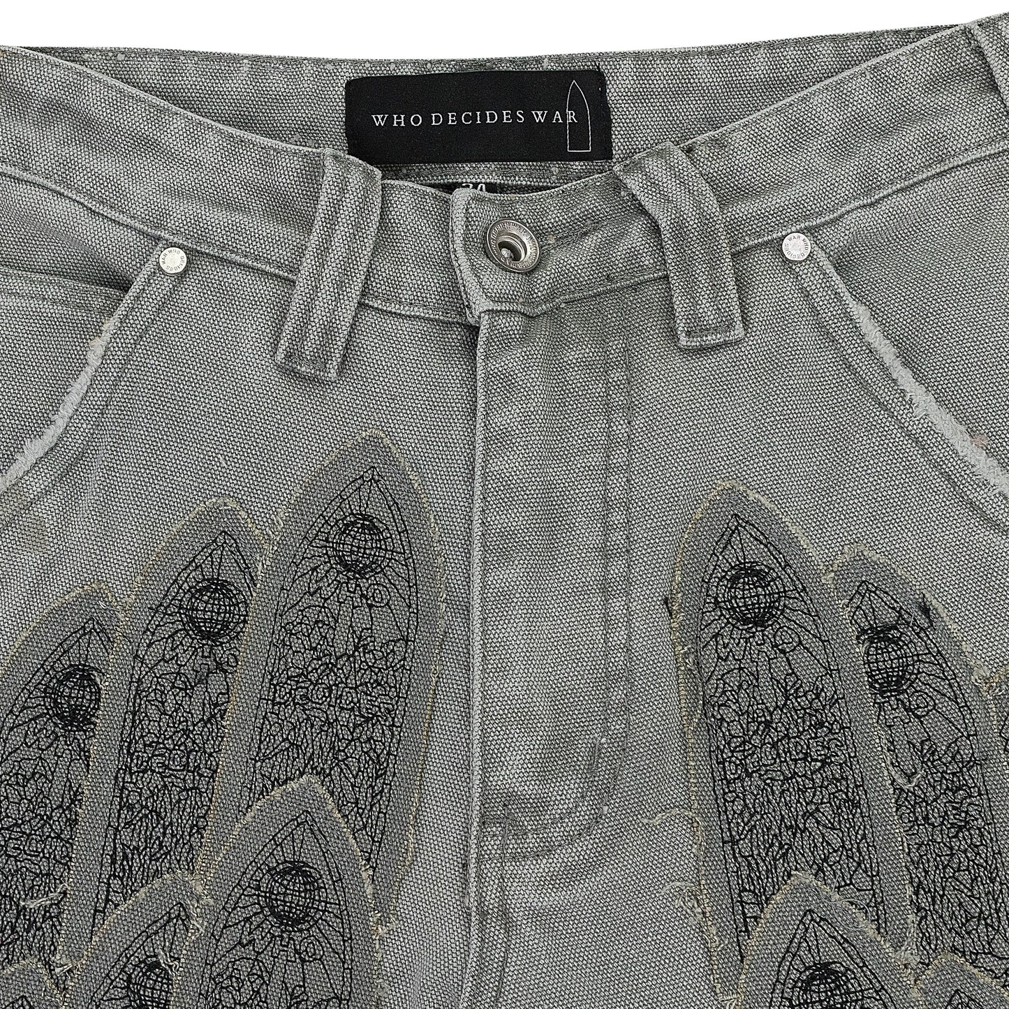 GRAY PATCHED ARCH PANTS