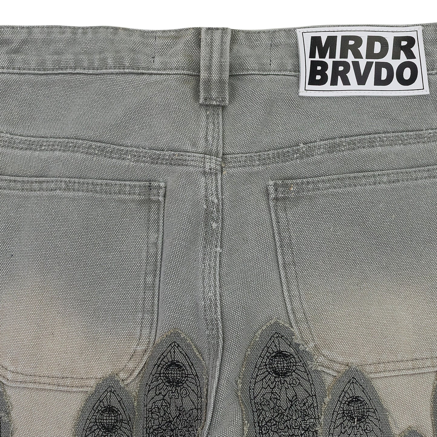 GRAY PATCHED ARCH PANTS