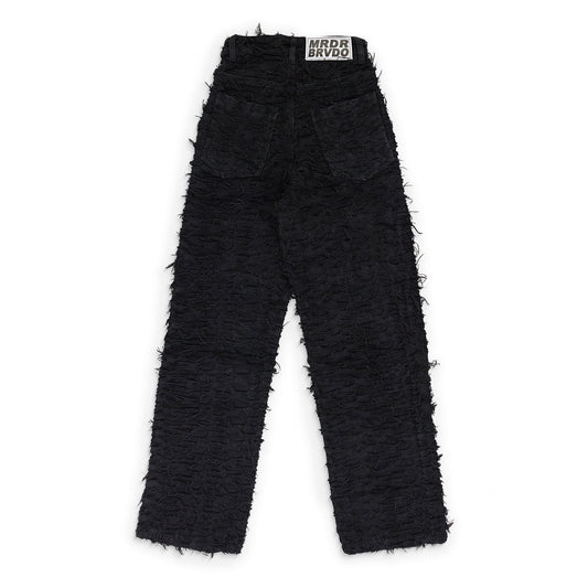 BLACK HUSK WIDE LEG PANTS