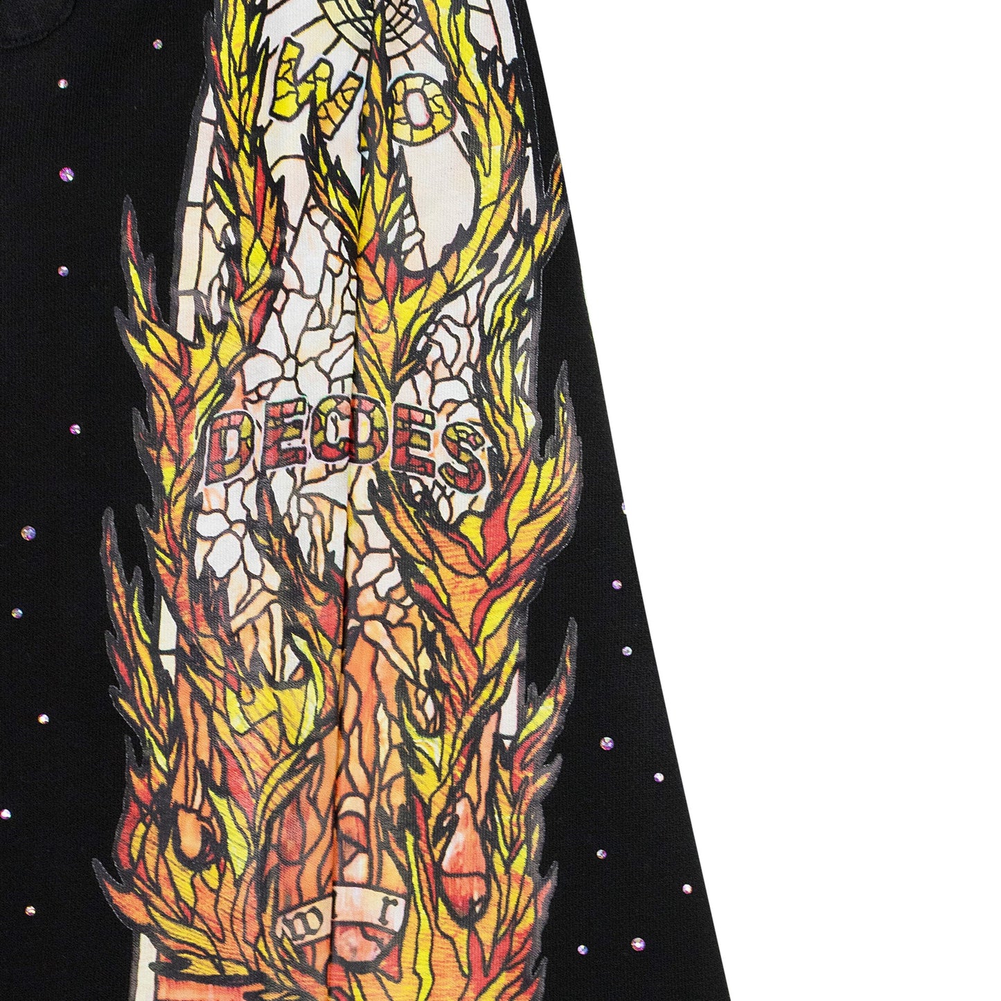 BLACK FLAME GLASS SWEATSHORTS