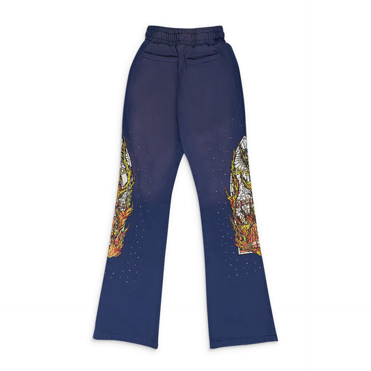 INDIGO FLAME GLASS SWEATPANTS