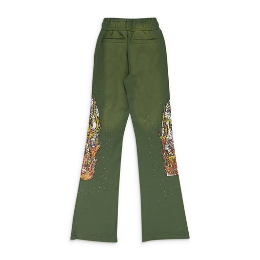 GREEN FLAME GLASS SWEATPANTS