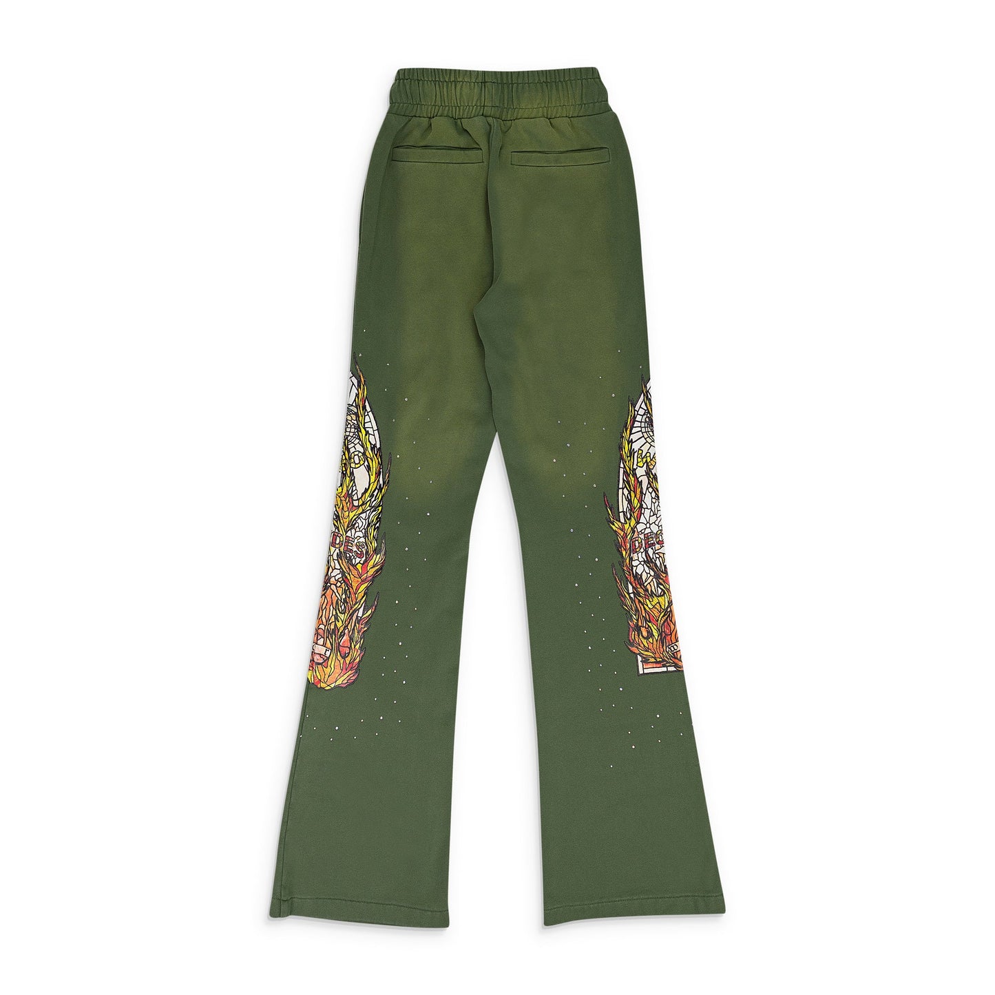 GREEN FLAME GLASS SWEATPANTS