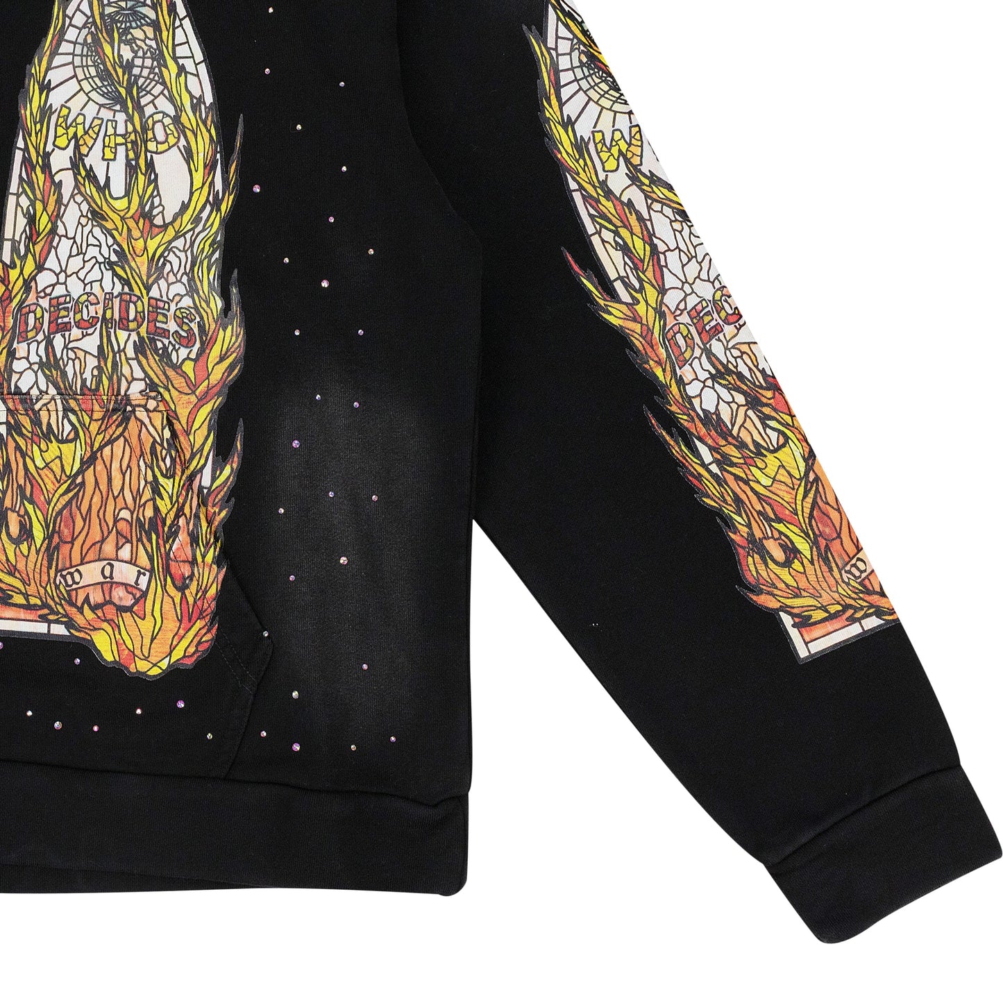 BLACK FLAME GLASS HOODIE