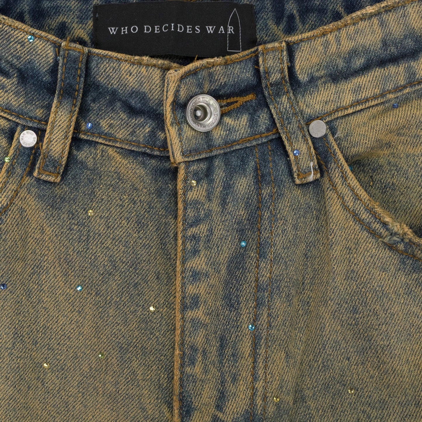 BLUE UNFURLED STRAIGHT-FIT JEANS