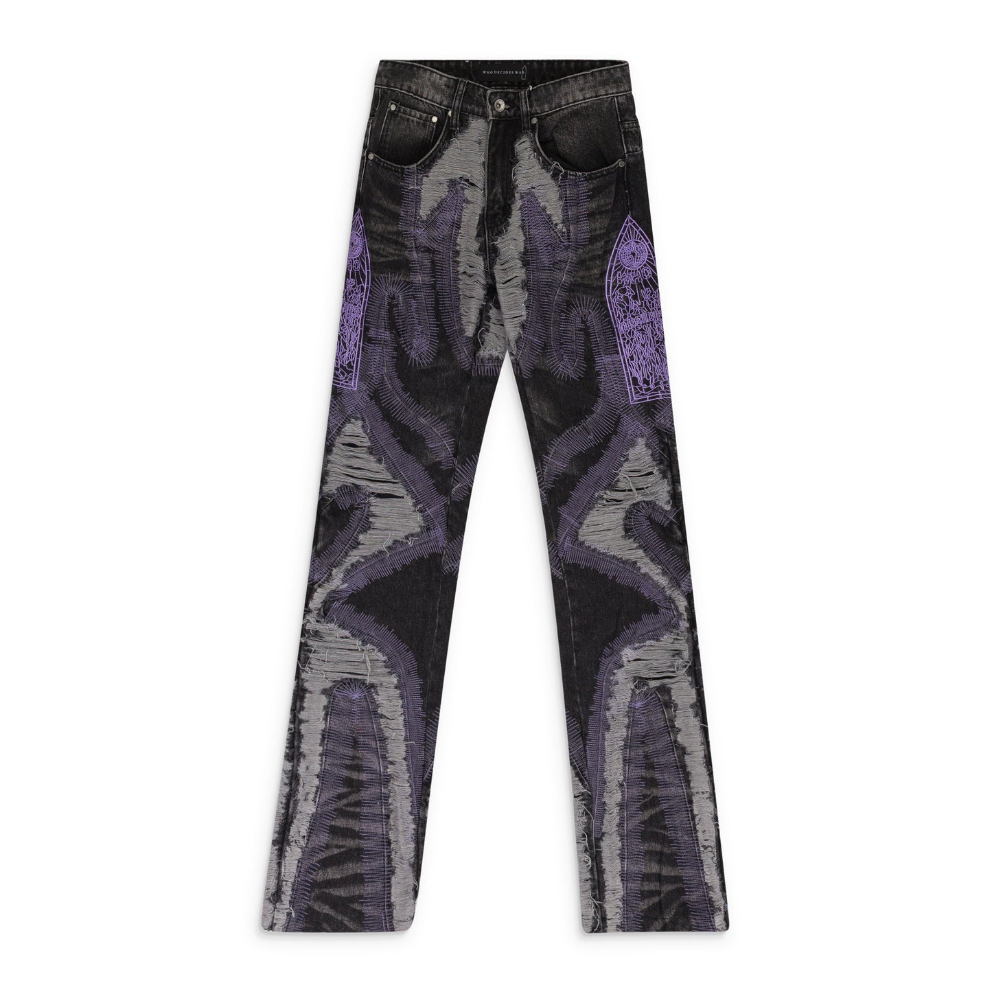 BLACK TECHNO STRAIGHT-FIT JEANS